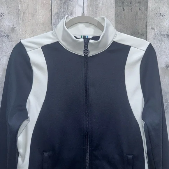 Tori Birch Tori Sport Colorblock Navy & White Track Jacket Sz. Medium - Picture 4 of 12